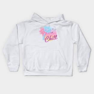 Chill Summer Palms White Kids Hoodie